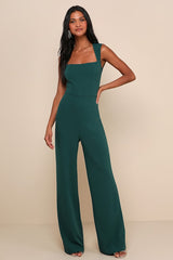Enticing Endeavors Emerald Green Jumpsuit