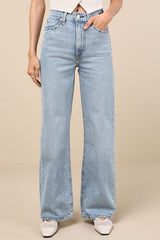 Ribcage Light Wash Wide-Leg Denim Jeans