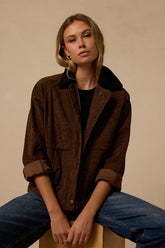 Ashcraft Brown Floral Corduroy Jacket