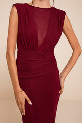 Beatrix Berry Plunge Maxi Dress
