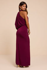 Hannah Plum One-Shoulder Maxi Dress