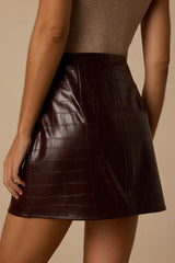Jonie Brown Vegan Leather Mini Skirt