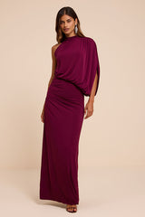 Hannah Plum One-Shoulder Maxi Dress