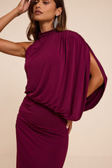 Hannah Plum One-Shoulder Maxi Dress